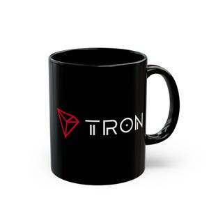 Tron TRX Mug, Black Tron Coffee Cup, Cryptocurrency Mug, Crypto Coffee Mug, Crypto Trader Gift, Decentralized Finance, Web3, Tron Merch