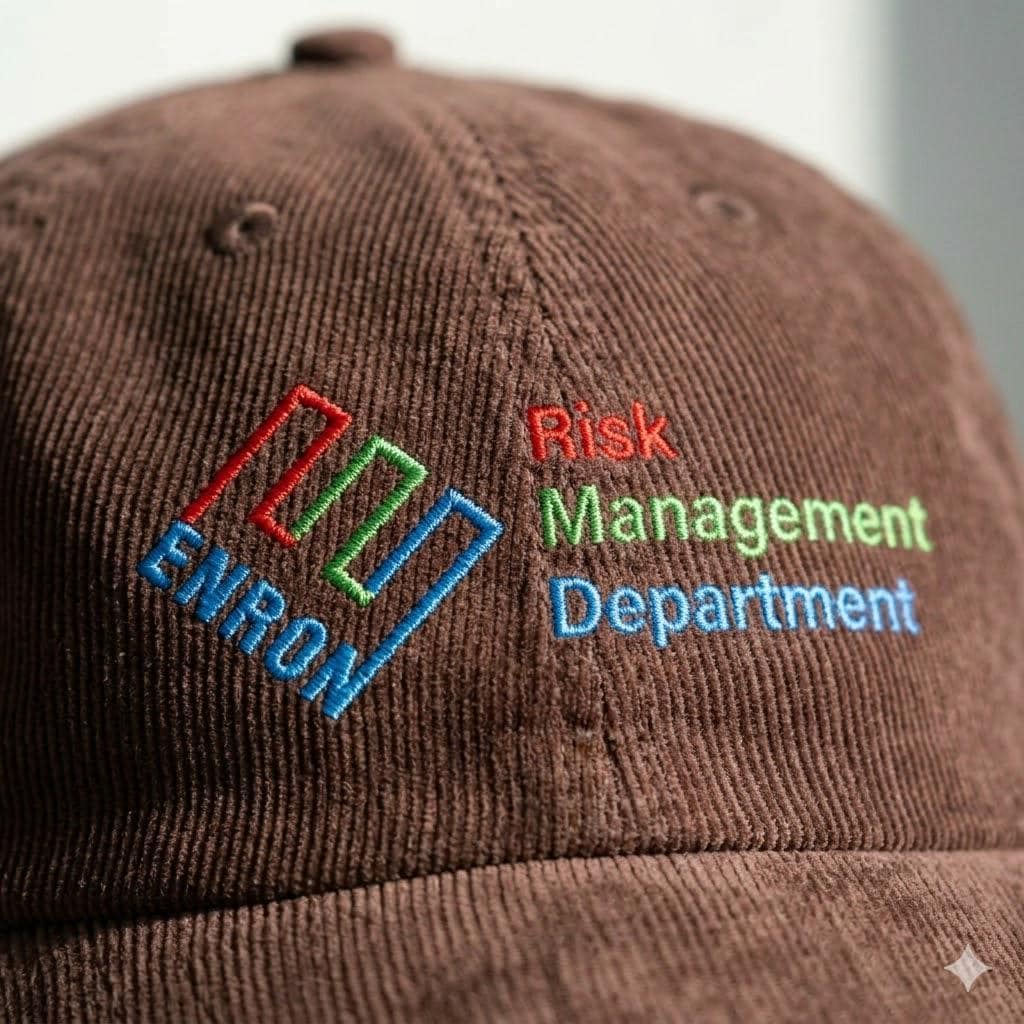 Enron Risk Management Hat Enron Risk Management Department Cap | Vintage Embroidered Corduroy Hat ...