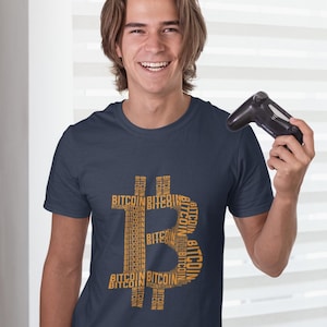 Bitcoin Patterned B Shirt - Bitcoin Logo Design, Cryptocurrency T-Shirt, Blockchain Apparel, Bitcoin Merch, Crypto Token Tee, Crypto Merch