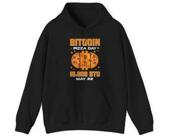 Bitcoin Pizza Day Hoodie - 10,000 BTC May 22 Celebration, Funny Crypto History Sweatshirt, Blockchain Apparel, Cryptocurrency Gift