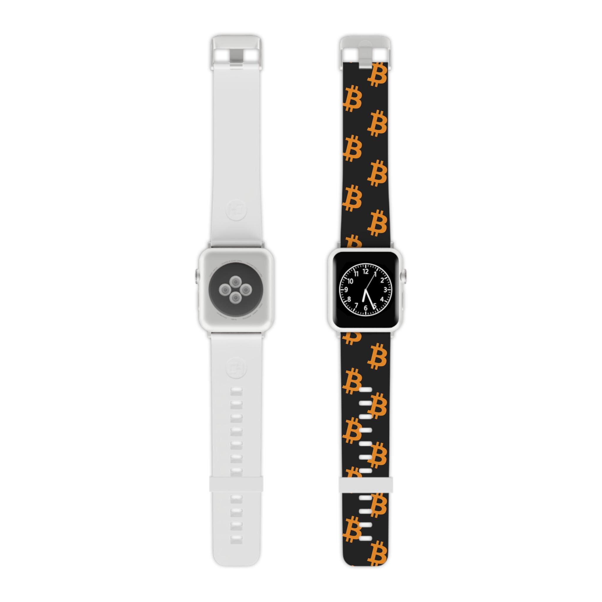 Bracelet Apple Watch avec logo Bitcoin | Bracelet de rechange noir  crypto-monnaie BTC pour montre - Etsy France