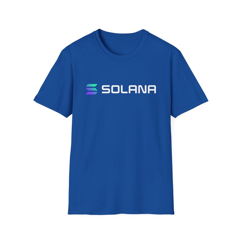 Solana Crypto T-Shirt - SOL Blockchain Logo Tee, Cryptocurrency Gift for Men, Web3 DeFi Shirt, Minimalist Solana Merch Royal
