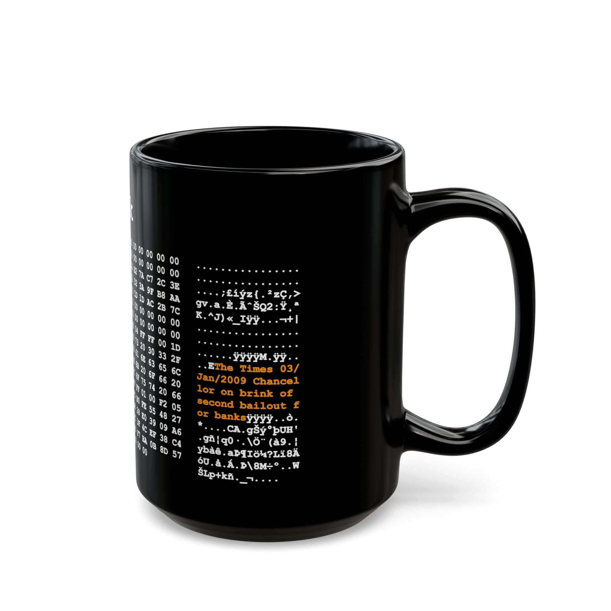 Caneca de café com bloco Bitcoin Genesis - Mensagem oculta do bloco 0  Bitcoin, caneca preta de Bitcoin, caneca de criptomoeda, xícara de café com  criptomoeda, caneca preta de BTC - Etsy Portugal