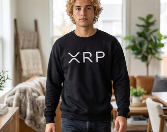 XRP Ripple Crewneck Sweatshirt, Crypto Trader Gift, Cryptocurrency Blockchain Apparel Sweater