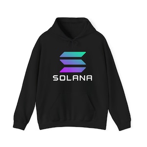 Solana Cryptocurrency Hoodie - SOL Hooded Sweatshirt, Solana Merch, Blockchain Apparel, Cryptocurrency Hoodie, Crypto Merch, Crypto Hoodie