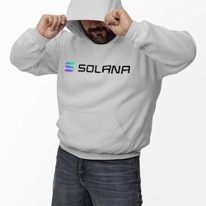 Solana SOL Hoodie, Cryptocurrency Sweatshirt, Solana Merch, Blockchain Apparel, Crypto Trader Hoodie, SOL Crypto Sweatshirt, Crypto Merch