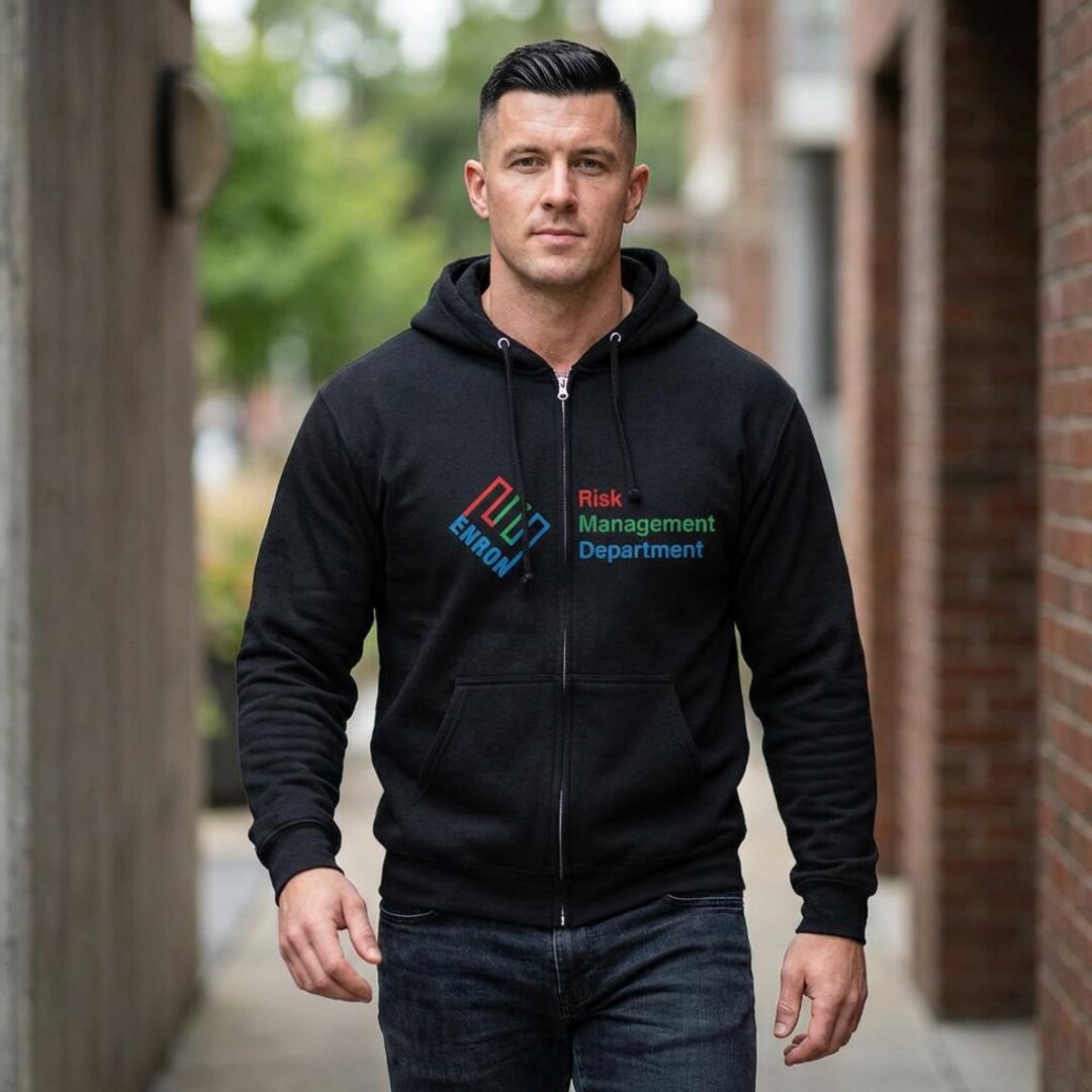 Enron Risk Management Full Zip Hoodie, Finance Meme Sweatshirt, Finance ...
