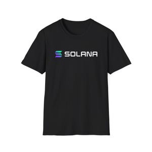 Solana Crypto T-Shirt, Solana SOL Blockchain Cotton Tee, Premium Solana Cryptocurrency Logo Softstyle Short Sleeve Shirt, HODL To The Moon