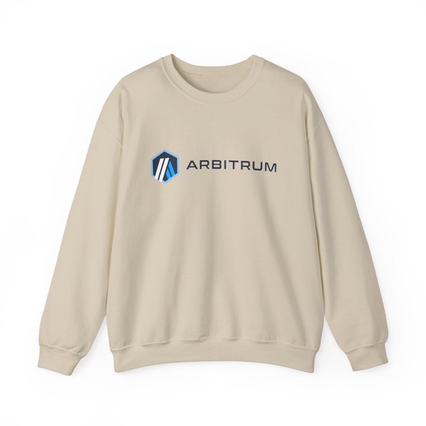 Arbitrum Unisex Heavy Blend Crewneck Sweatshirt, ARB Sweater, Crypto Sweatshirt, Cryptocurrency, Blockchain, Ethereum Layer 2