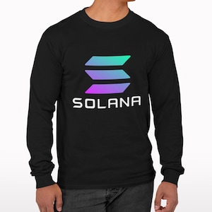 Solana Long Sleeve Shirt - SOL Cryptocurrency Tee, Blockchain Apparel, Long Sleeve Solana TShirt, Solana Merch, Crypto Token Tee, Web3 DeFi