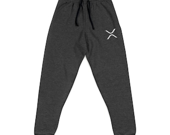 XRP Logo Embroidered Joggers - Ripple Crypto Sweatpants, Cryptocurrency Streetwear, Ripple Labs, Crypto Trader Gift, Blockchain Apparel