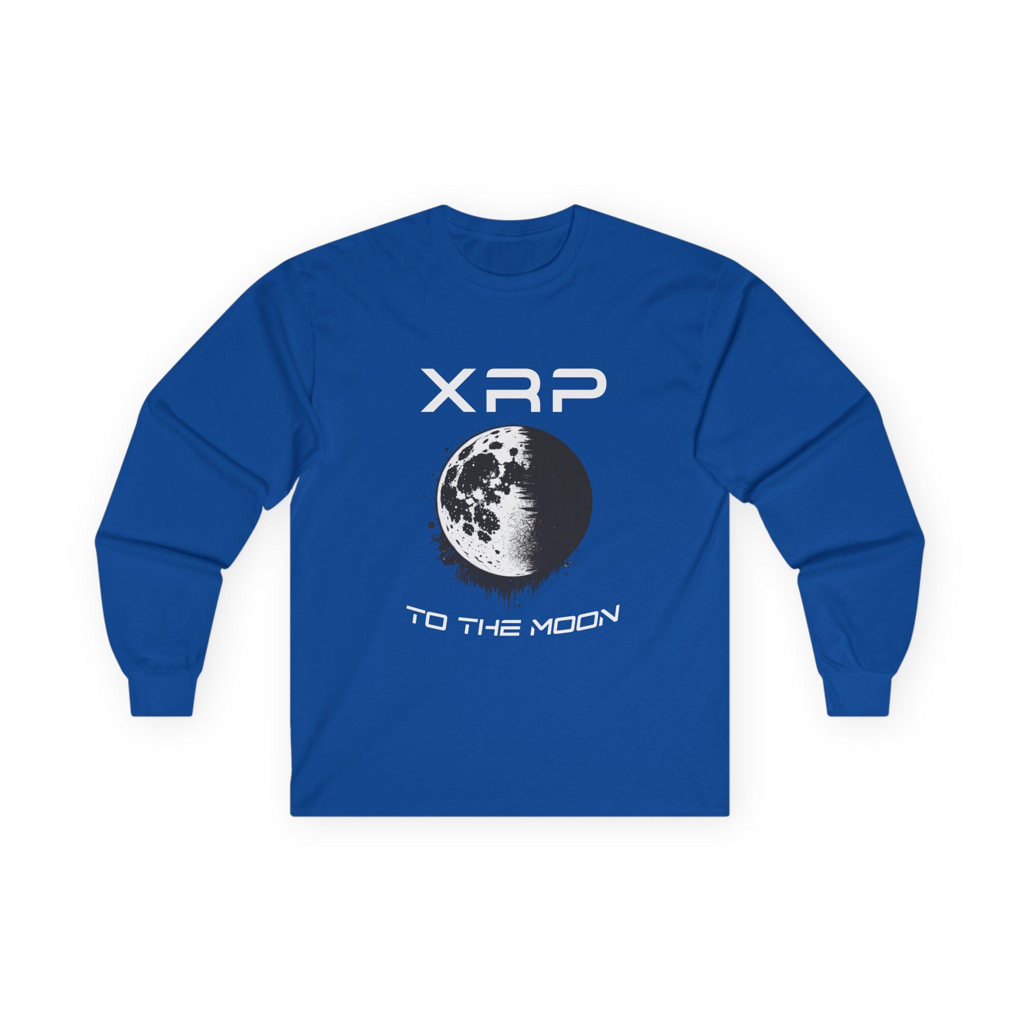 XRP to THE Moon 長袖シャツ | XRP リップル 暗号通貨 Tシャツ | 暗号通貨ブロックチェーン Tシャツ