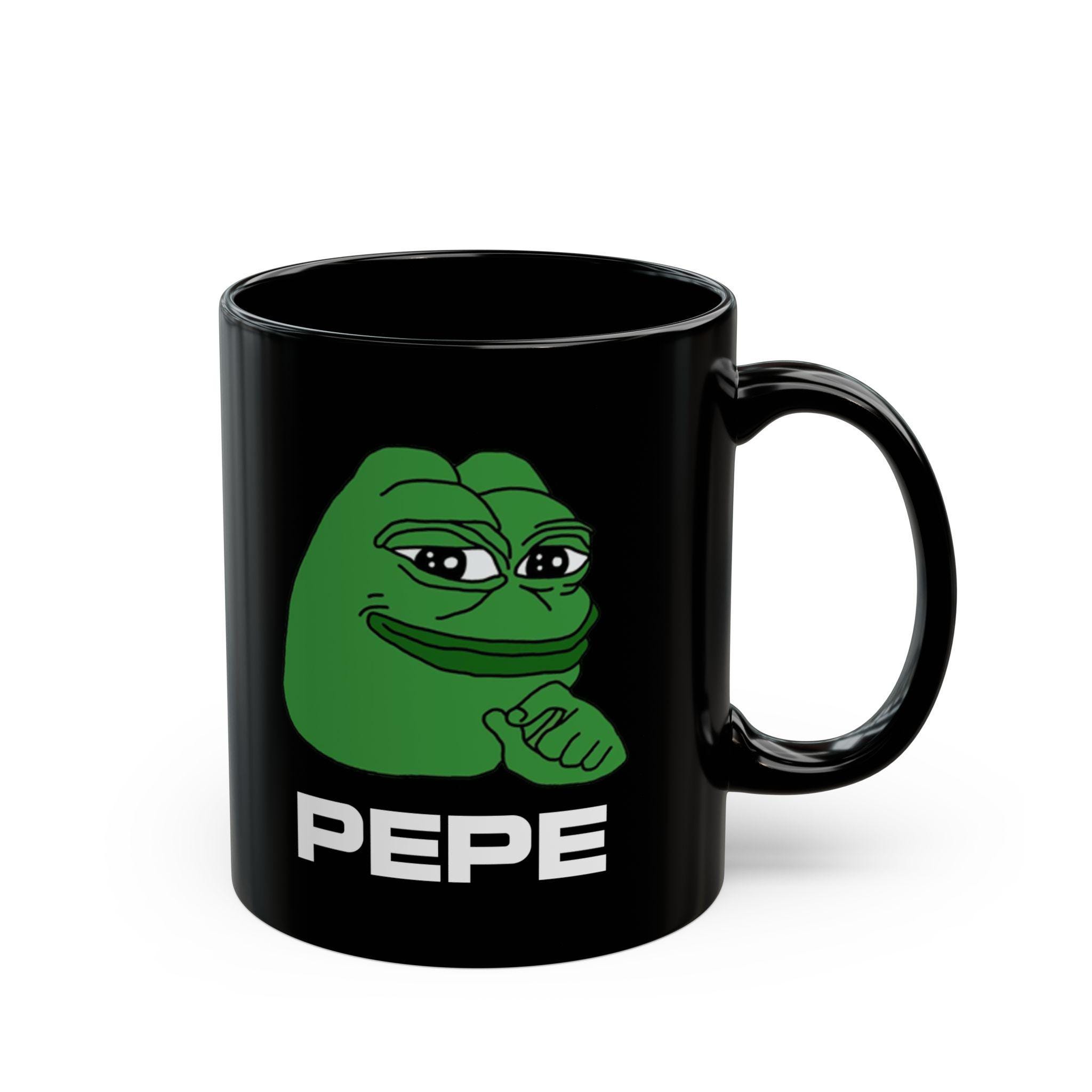 Taza con meme de Pepe Crypto, 325 ml/400 ml, taza de café con Pepecoin,  taza de café con criptomonedas, taza negra con criptomonedas, mercancía de  Pepe, taza de blockchain - Etsy México