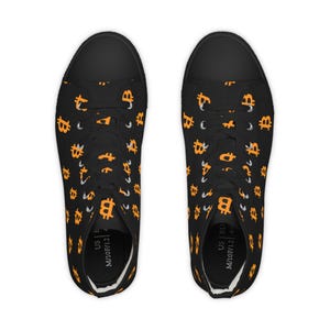 Bitcoin High-Top Sneakers - BTC Crypto Shoes, Black & White Cryptocurrency Sneakers, Bitcoin Apparel Gift image 10