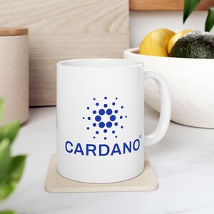 Cardano Coffee Mug - ADA Mug, Cardano Merch, White Cardano Mug, Crypto Merch, Cryptocurrency Mug, Crypto Coffee Mug, Blockchain Mug, HODL