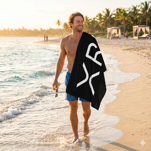 XRP Beach Towel | Ripple Crypto Towel | Cryptocurrency Pool Towel | Crypto Towel 36" × 72"