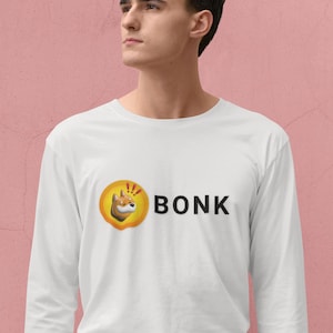 Bonk Meme Long Sleeve Shirt - Meme Token Tee, Cryptocurrency Memecoin T-Shirt, Bonk Merch, Blockchain Apparel, Crypto Meme Coin Shirt, HODL