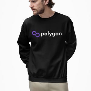 Polygon POL Sweatshirt - MATIC Crypto Token Sweater, Layer 2 Blockchain Apparel, DeFi Altcoin Staking, Polygon Merch, Cryptocurrency Sweater