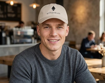 Chapeau Ethereum, casquette brodée ETH, chapeau de papa crypto, cadeau crypto-monnaie pour homme et femme