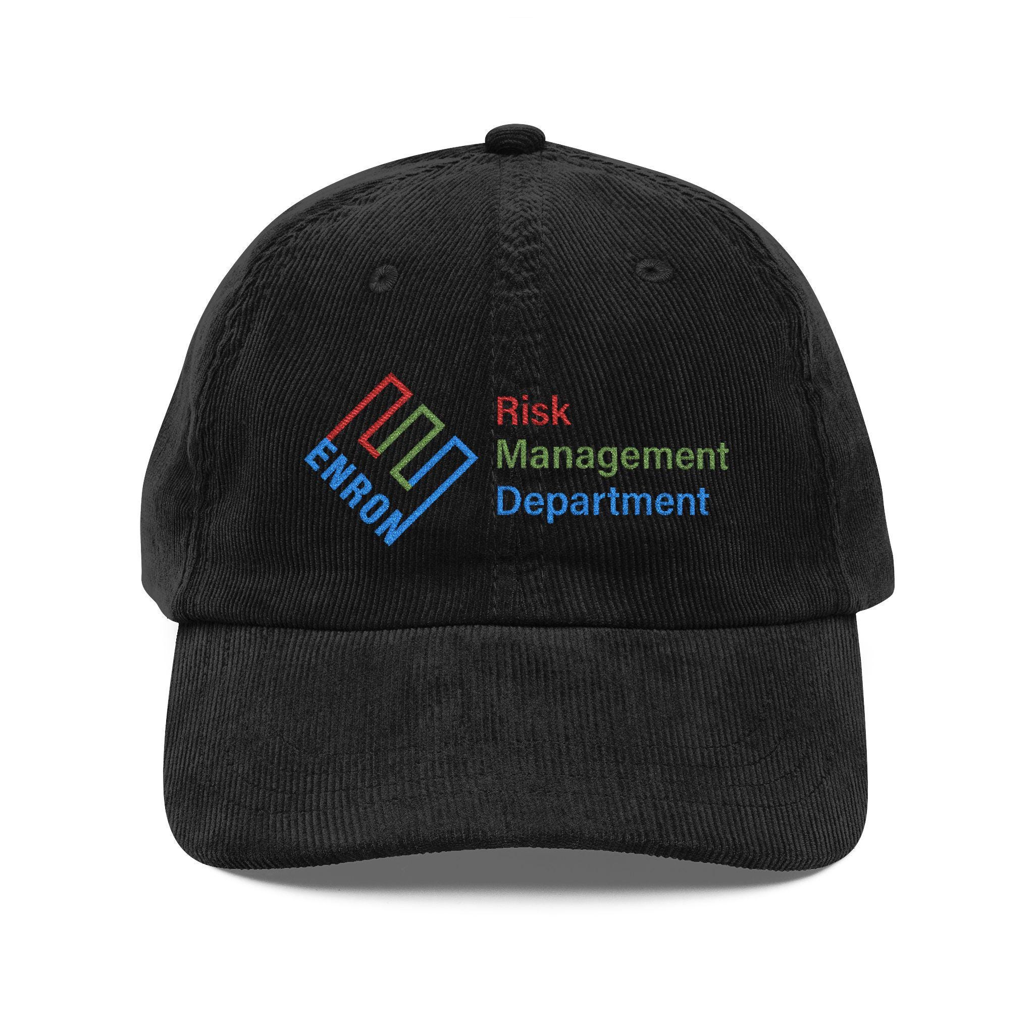 Enron Risk Management Hat Enron Risk Management Department Cap | Vintage Embroidered Corduroy Hat ...