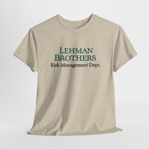 Lehman Brothers Risk Management Dept. Unisex Heavy Cotton T-Shirt, Funny Lehman Bros Wall Street Tee, Finance Bro Stonks Investor Shirt