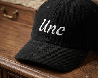 Unc Corduroy Hat - Embroidered Vintage Cap, Unc Meme Hat, Gen Z Humor Gift, Adjustable Baseball Cap