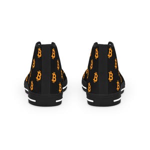 Bitcoin High-Top Sneakers - BTC Crypto Shoes, Black & White Cryptocurrency Sneakers, Bitcoin Apparel Gift image 12