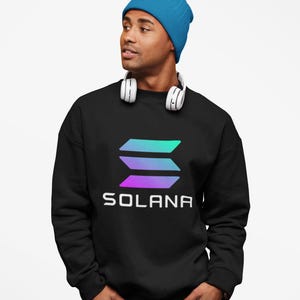 Solana Crypto Crewneck Sweater - SOL Token Sweatshirt, Blockchain Apparel, Solana Sweater, Crypto Merch, Cryptocurrency Sweatshirt, HODL