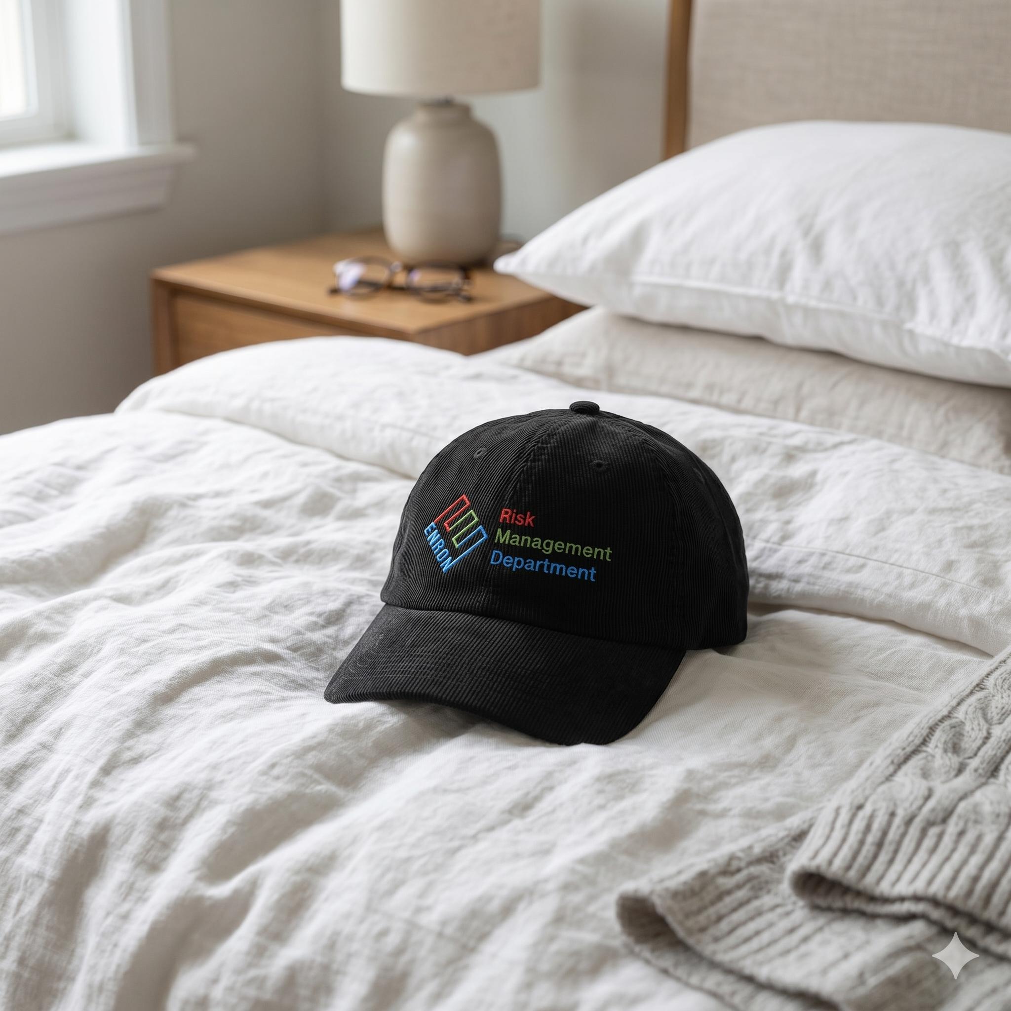 Enron Risk Management Hat Enron Risk Management Department Cap | Vintage Embroidered Corduroy Hat ...