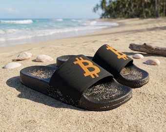 Sandalias Bitcoin, sandalias BTC para hombre con correas extraíbles, regalo de criptomonedas para él.