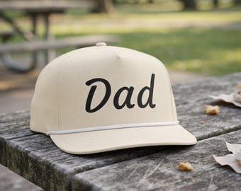 Dad Embroidered Sunwashed Rope Cap | Comfort Colors Snapback Golf Hat | Gift for Dad