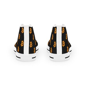 Bitcoin High-Top Sneakers - BTC Crypto Shoes, Black & White Cryptocurrency Sneakers, Bitcoin Apparel Gift image 11