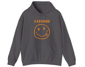 Satoshi Grunge Bitcoin Hoodie Sweatshirt, BTC Sweater, Cryptocurrency, Crypto Hoodie, Satoshi Nakamoto, Blockchain, HODL