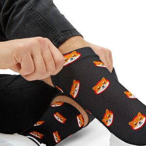 Shiba Inu SHIB Crypto Crew Socks - gewatteerde meme-token-kousen voor handelaren in cryptocurrency