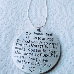 Personalized Couples Necklace, Custom Necklace for Wife, Hand Stamped Mother&#39;s Necklace for Women, Jewelry for Her, Gift for Daughter