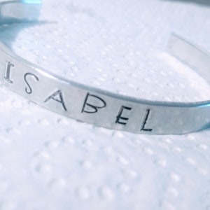 Personalized Name Cuff for Women, Custom Friendship Bracelet for Her, Cuff Gift for Daughter, Hand Stamped Jewelry,  Bangle Gift for Wife