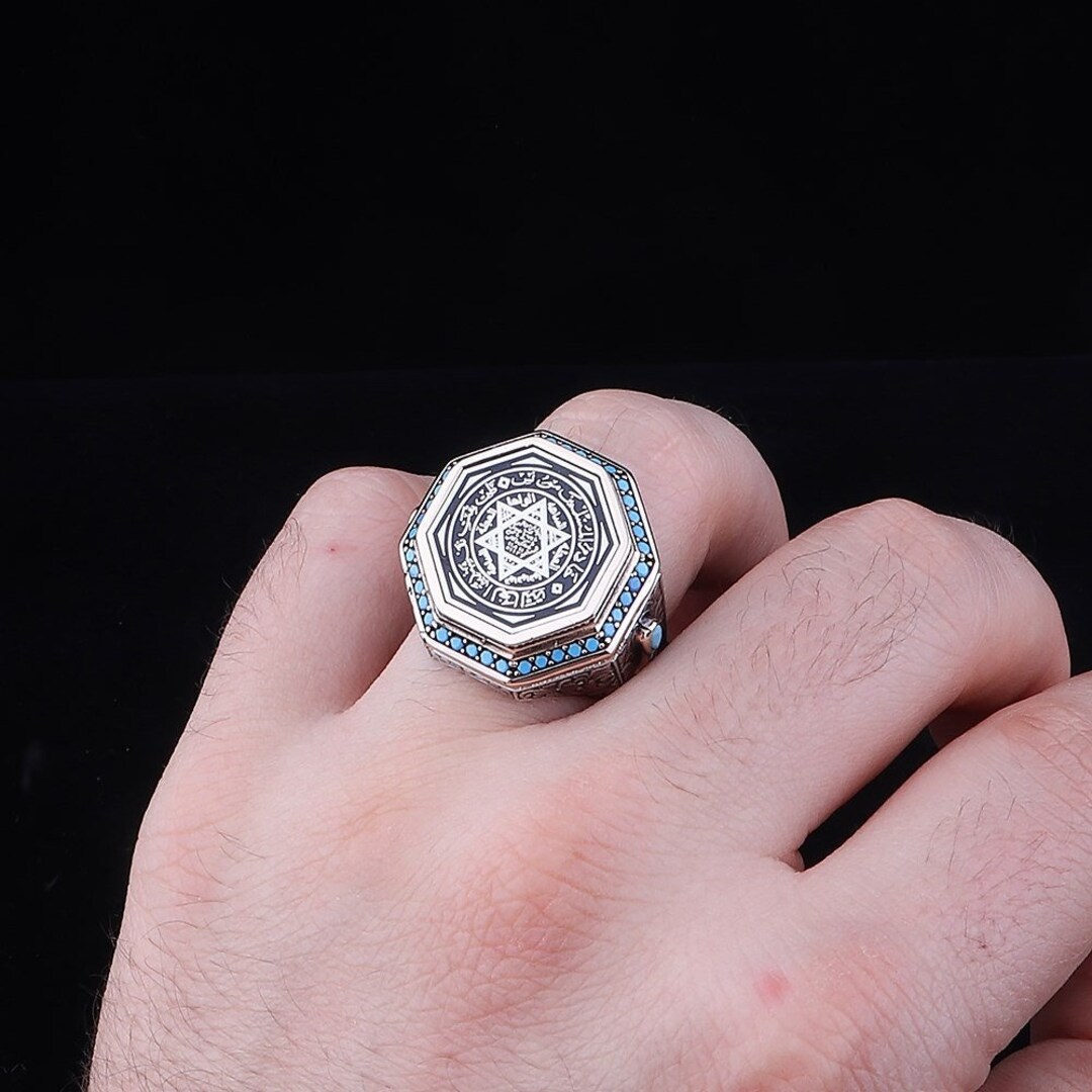 Seal Of Solomon Engraving Embellishment 925 Sterling Silver Etsy