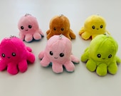 Mini Reversible Octopus Plush Keychain