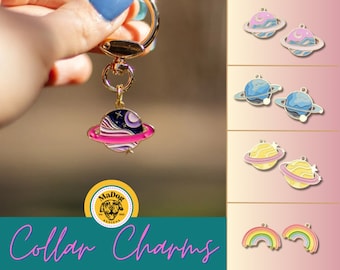 Planet Dog Collar Charm: Rainbow Pet Pendant