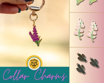 Floral Dog Collar Charm: Cactus or Flower Pet Jewelry