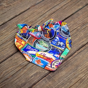 Dog Bandana National Parks Bandanna Handmade Dog Bandana Hiking Dog Scarf Tie On Double Sided Dog Bandanna Outdoor Pet Dog Scarf Trailhead