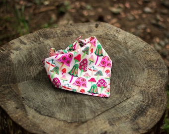 Hundehalstuch Pilz Rosa Bandana Handgefertigtes Hundehalstuch Sommer Mädchen Hundehalstuch Binden Auf Doppelseitig Hundehalstuch Haustier Accessoires Hund Pilze