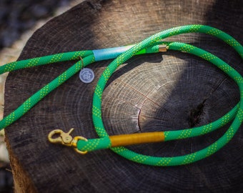 Laisse pour chien en corde verte faite main 1,50 m Laisse en corde brillante Laisse filetée pour chien Laisses en corde tressée solide pour chien de randonnée Laisse réfléchissante