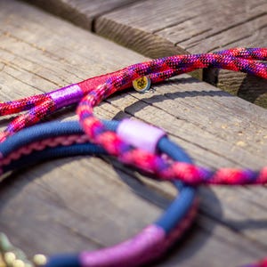 Dog Pink Rope Leash Handmade 5ft Dog Lead Bright Mixed Rope Leash ...