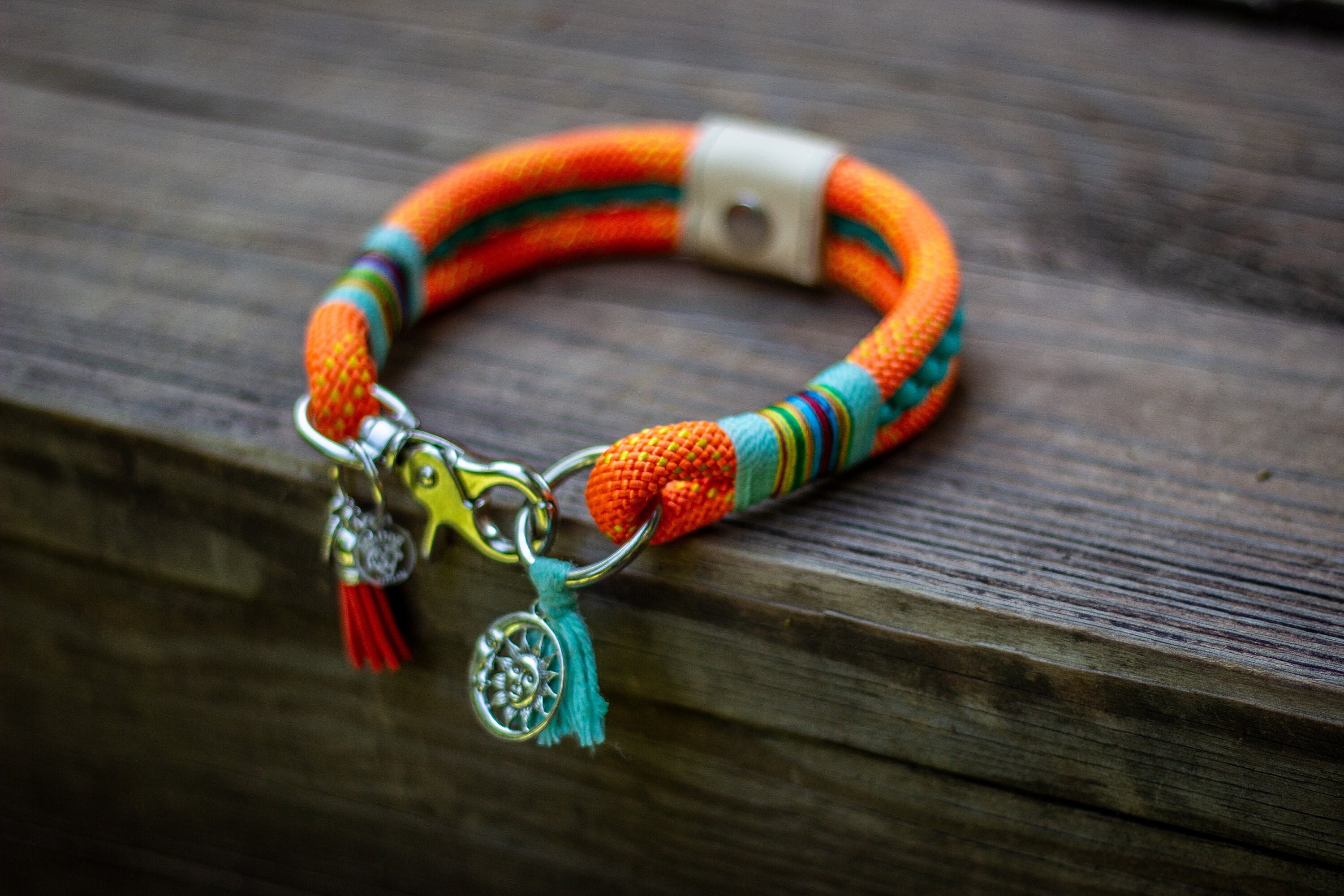 Collar Para Perros De Rastro - Talla S, Naranja Y Verde, Con Insertos De Aluminio Y Neopreno - Foto 4