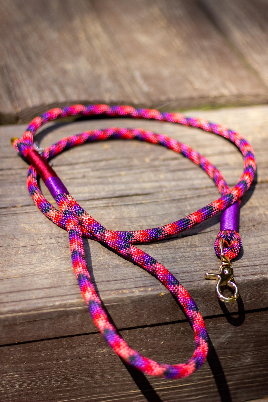 Dog Pink Rope Leash Handmade 5ft Dog Lead Bright Mixed Rope Leash ...