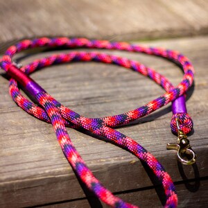 Dog Pink Rope Leash Handmade 5ft Dog Lead Bright Mixed Rope Leash ...