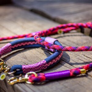 Dog Pink Rope Leash Handmade 5ft Dog Lead Bright Mixed Rope Leash ...