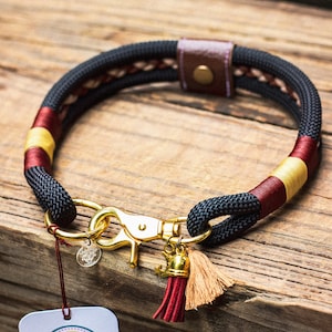Collar para perro de cuerda trenzada hecho a mano: Marrón y negro Outdoor Gear imagen 1
