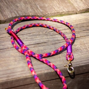Dog Pink Rope Leash Handmade 5ft Dog Lead Bright Mixed Rope Leash ...